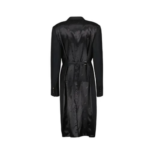Button-Fastening Satin-Back Coat