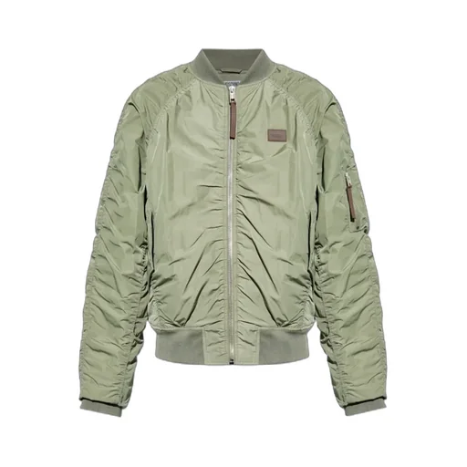 Ruched Zip-Up Bomber Jacket