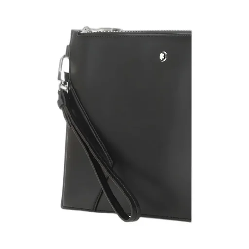 Logo-Plaque Leather Clutch Bag