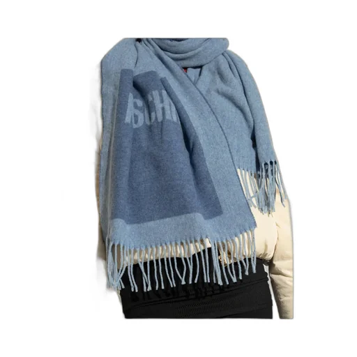 Logo-Detailed Fringed Scarf