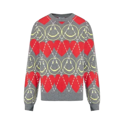 Smiley Patterned Knitted Jumper