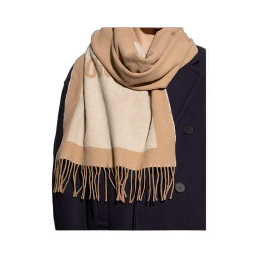 Logo-Detailed Fringed Scarf