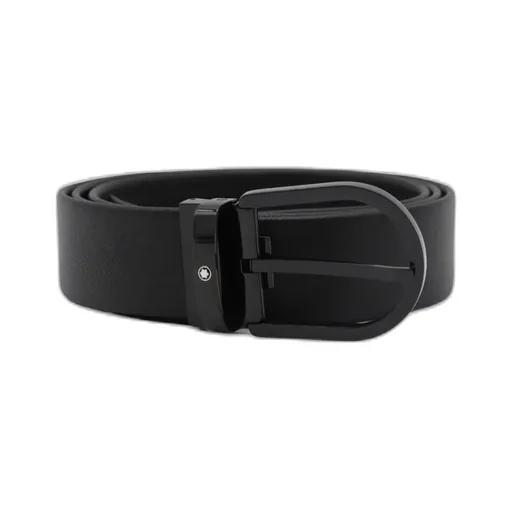 Horseshoe-Buckle Leather Belt