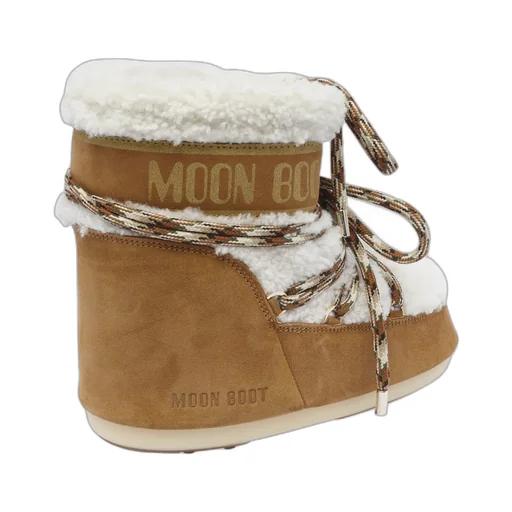 Logo Printed Shearling Lace-Up Boots