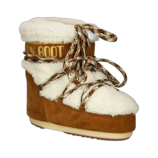 Logo Printed Shearling Lace-Up Boots