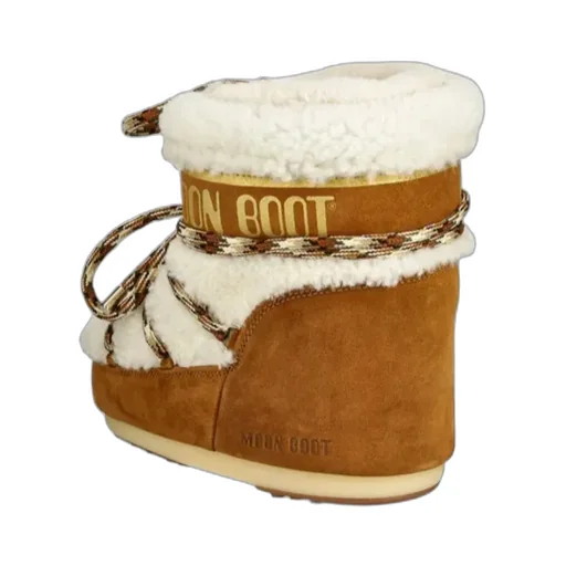 Logo Printed Shearling Lace-Up Boots