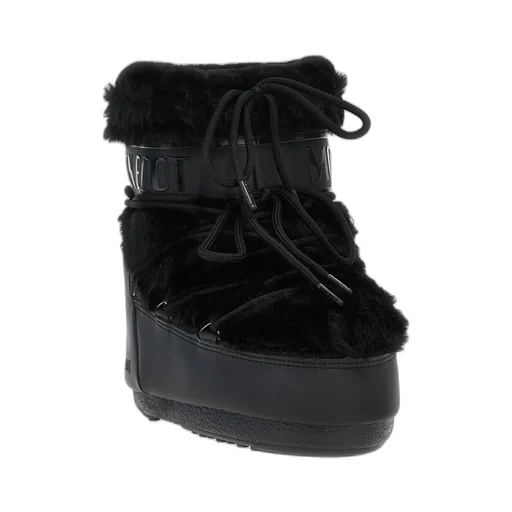 Icon Low Faux-Fur Lace-Up Boots