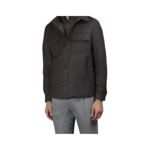 Button-Fastening Flap-Pocket Jacket