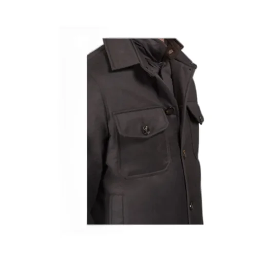 Button-Fastening Flap-Pocket Jacket