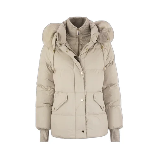 Attica Short Down Jacket With Hood And Fur