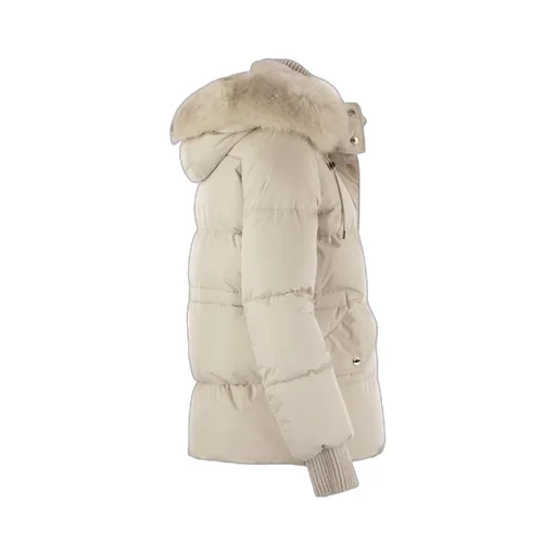 Attica Short Down Jacket With Hood And Fur