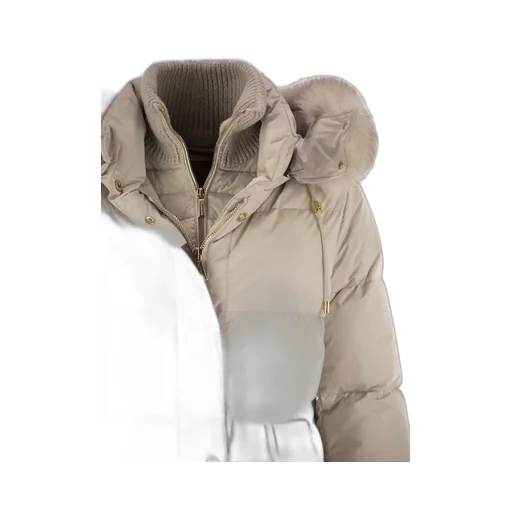 Attica Short Down Jacket With Hood And Fur