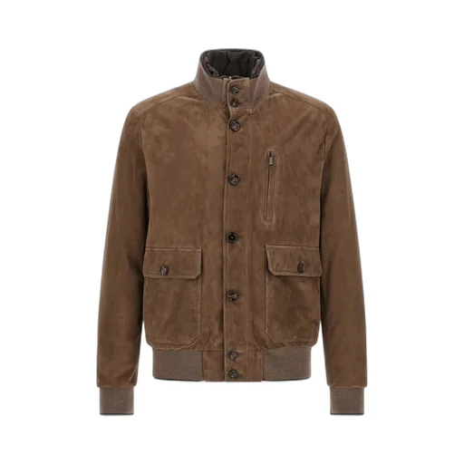 Buttoned High Neck Jacket