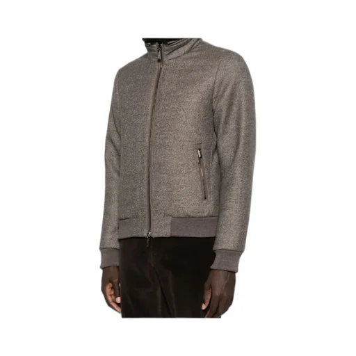 Shearling-Collar Zip-Front Jacket