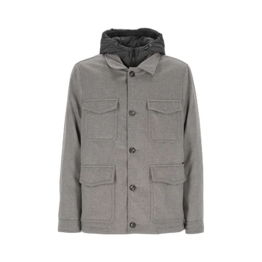 Monti Button-Front Hooded Jacket