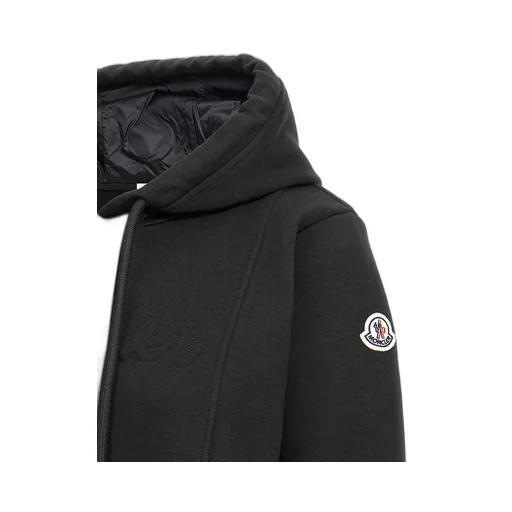 Logo Patch Drawstring Hooded Dress