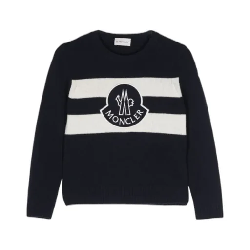 Logo Patch Striped Crewneck Jumper