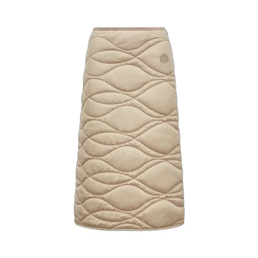 Logo Patch Long Padded Skirt