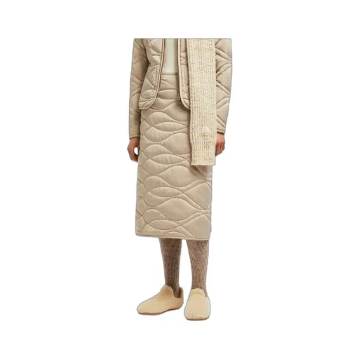 Logo Patch Long Padded Skirt