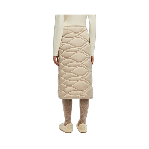 Logo Patch Long Padded Skirt
