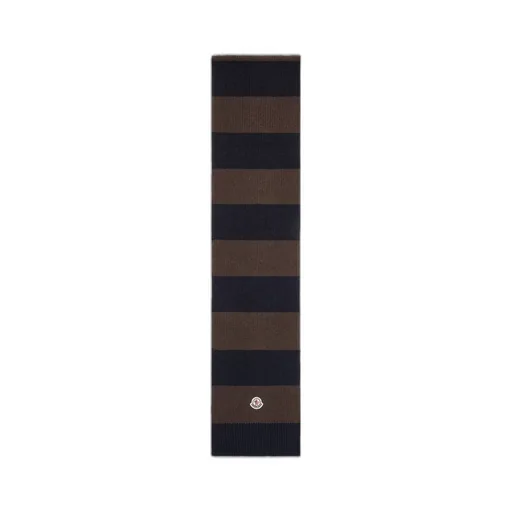 Logo Patch Striped Scarf