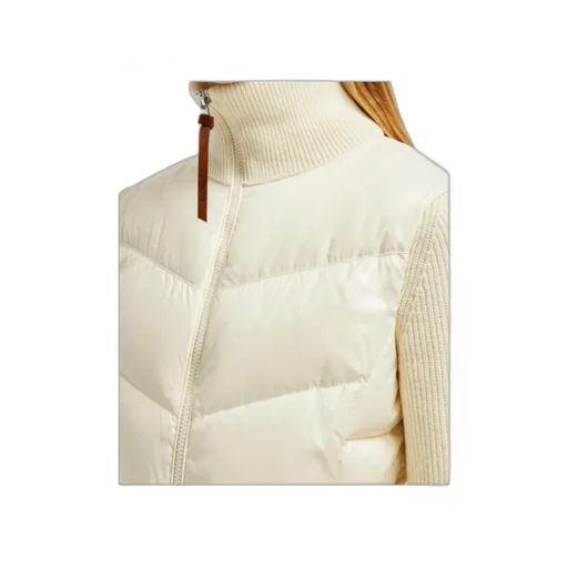 Padded Wool Zip-Up Cardigan