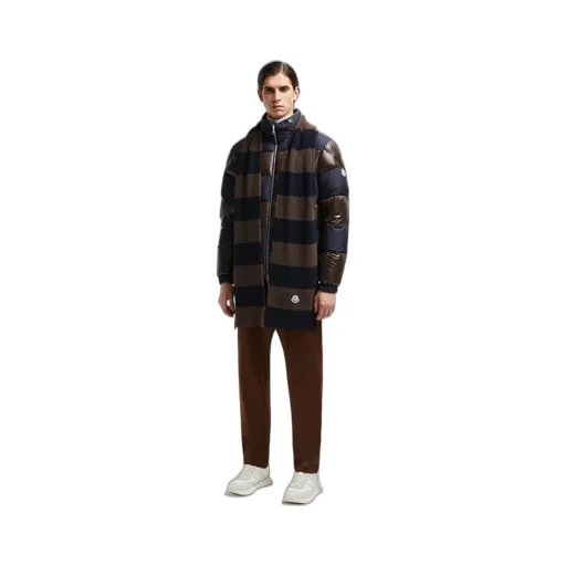 Logo Patch Striped Scarf