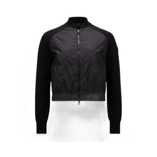 Crystal-Encrusted Zip-Up Cardigan