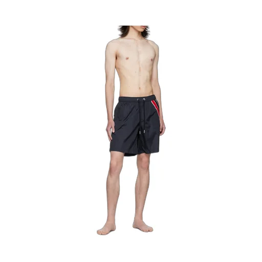 Logo Patch Detail Elastic Waist Swim Shorts