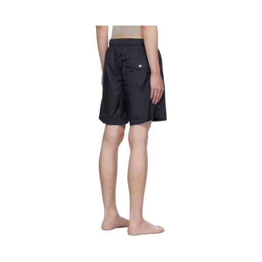 Logo Patch Detail Elastic Waist Swim Shorts