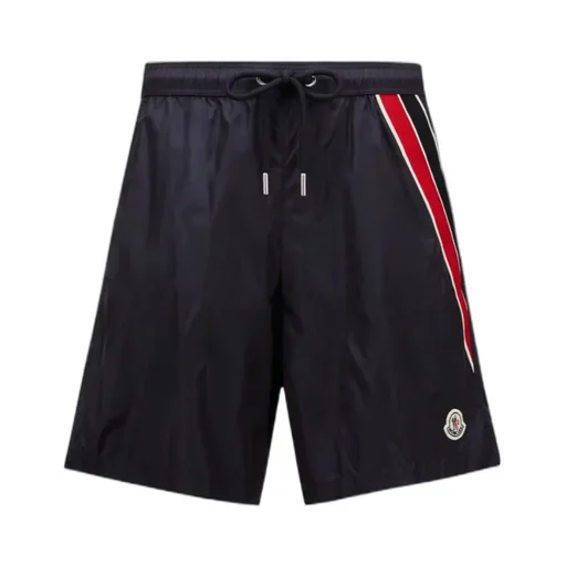Logo Patch Detail Elastic Waist Swim Shorts