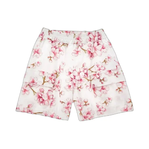 Floral Print Cotton Girl Shorts
