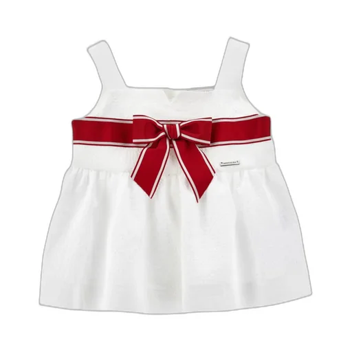 Square Neck Top With Front Bow