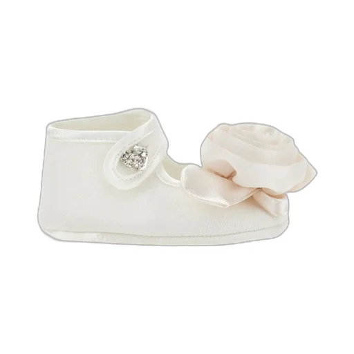 Floral-Appliqué Crib Shoes
