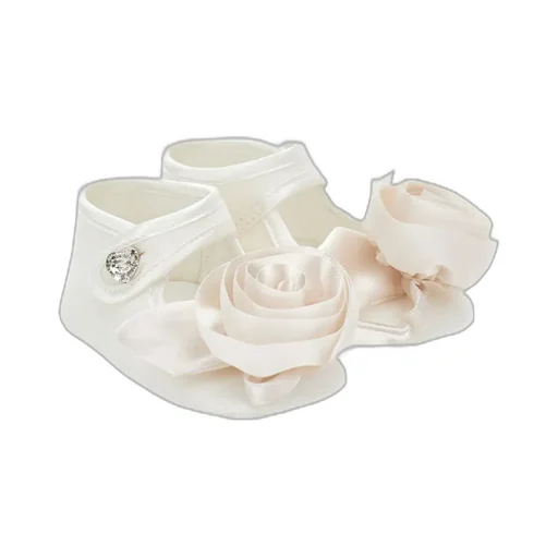 Floral-Appliqué Crib Shoes