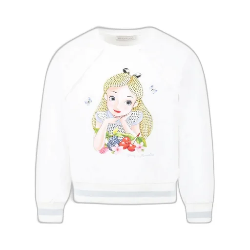 Long-Sleeved Sweater With Alice In Wonderland Print