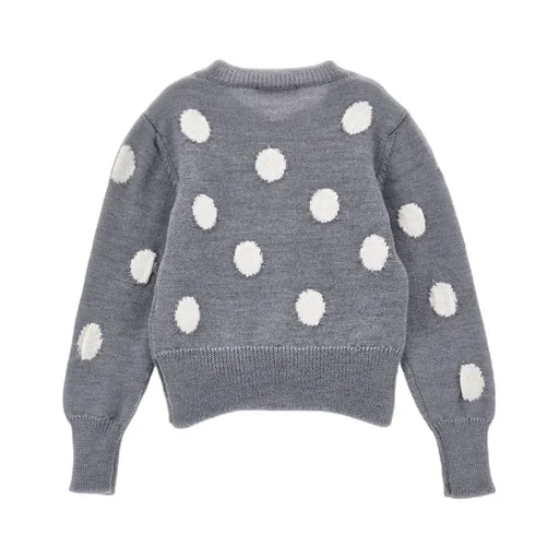 Logo Plaque Polka-Dot Cardigan