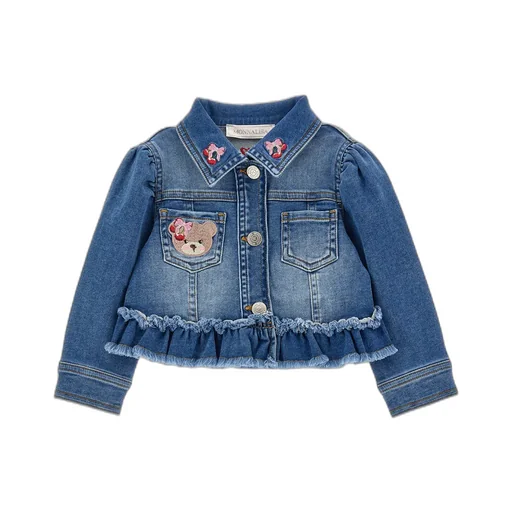 Embroidered-Bear Denim Jacket