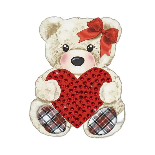 Teddy Bear Sweatshirt With Plaid Ruffles