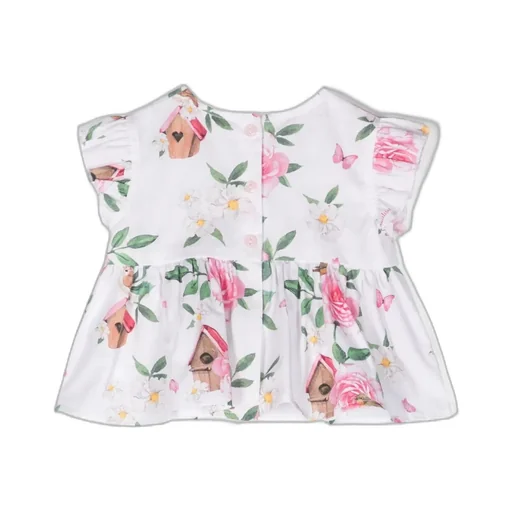 Bird Houses Floral Blouse