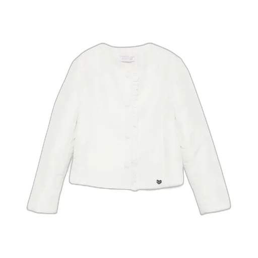 Crewneck Jacket With Ruched Front