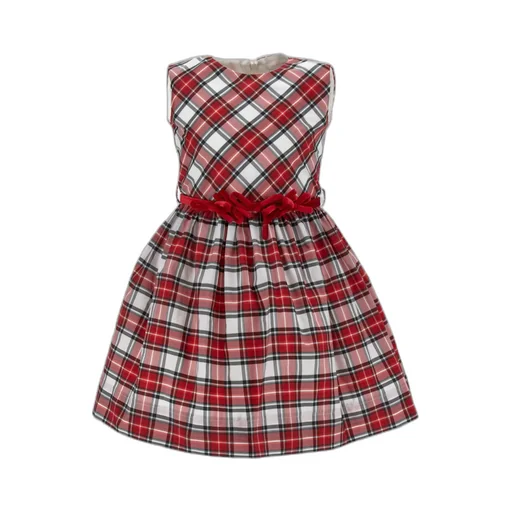 Sleeveless Checked Taffeta Dress