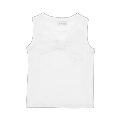 Bow Embellished Straight Hem Top