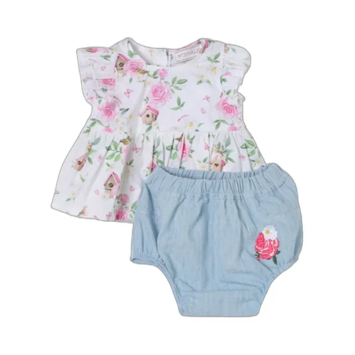 Floral-Motif Two-Piece Set