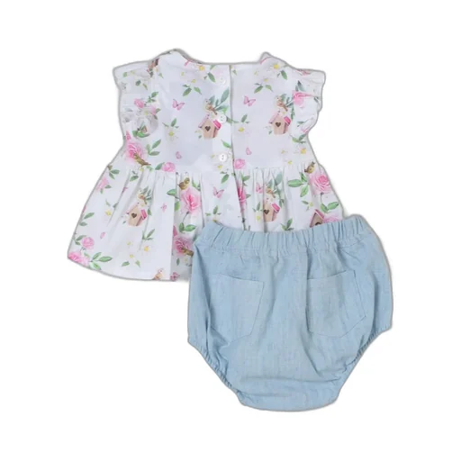 Floral-Motif Two-Piece Set
