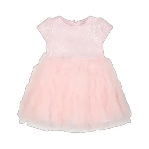 Ruffled Tulle Flared Dress