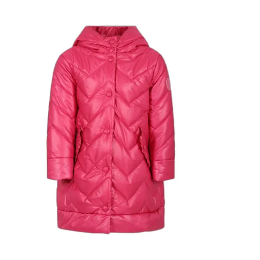 Logo Patch Quilted Hooded Down Jacket