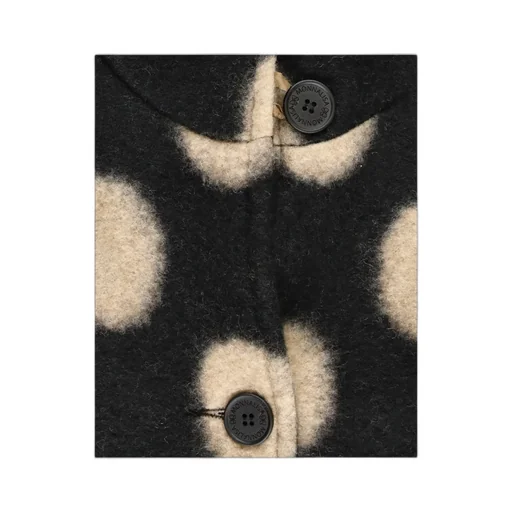Bold Polka Dot-Print Buttoned Coat