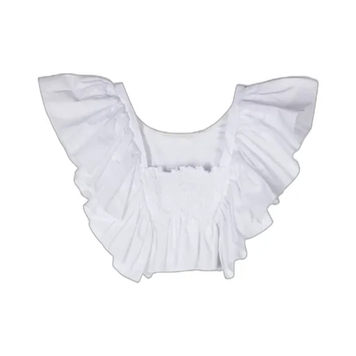 Ruffle-Trim Cropped Blouse
