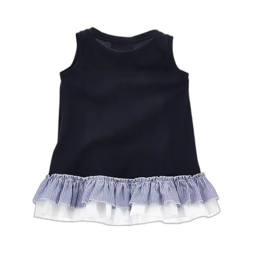 Embroidered Ruffle-Trim Mini Dress